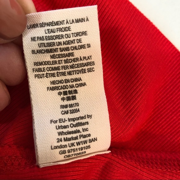 Free People Red Open V Front Turtle Neck Collar Shift Top - Picture 9 of 10